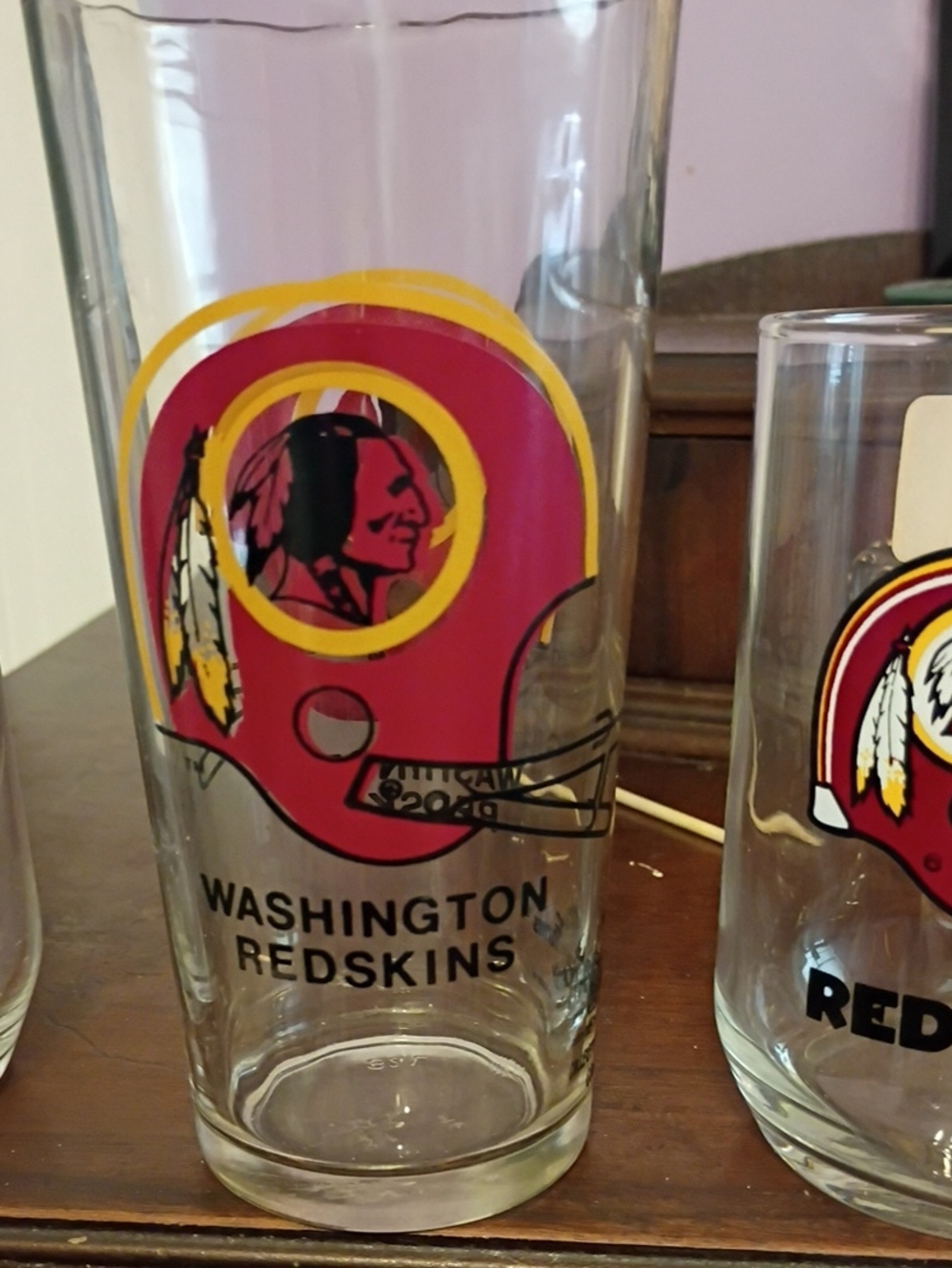 3 Collectors Redskins Glasses - Picture 3 of 7